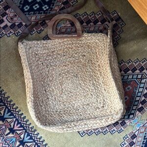 Woven Tan Tote Bag
